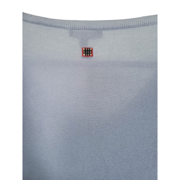 Burberry London 100% Cashmere Lightweight Short Sleeve Top Size Large FLAWED - Picture 7 of 8
